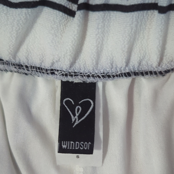 Windsor Striped White and Black Crop Top and Palazzo Pant Set - Picture 7 of 8